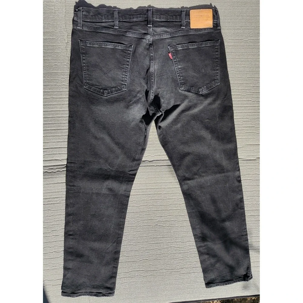 Levis 502 Premium Black Denim Jeans - Mens 40x32
